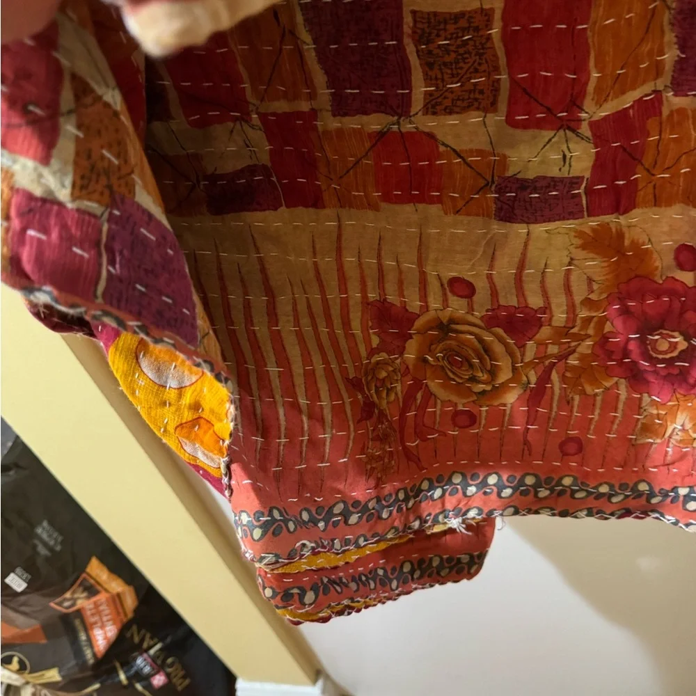 Colorful Patchwork Kantha Quilt - Picture 5 of 6